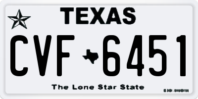 TX license plate CVF6451