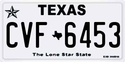 TX license plate CVF6453