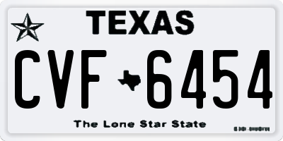 TX license plate CVF6454