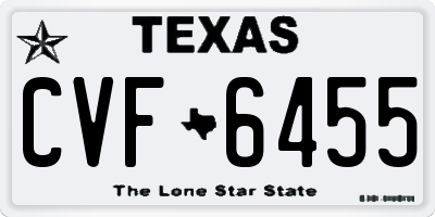 TX license plate CVF6455