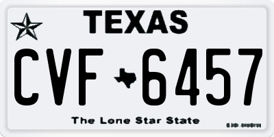 TX license plate CVF6457