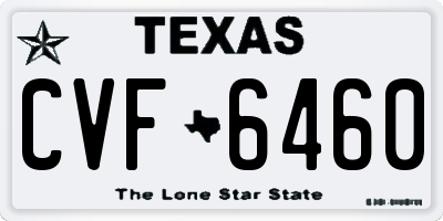 TX license plate CVF6460