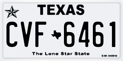 TX license plate CVF6461
