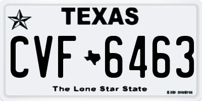 TX license plate CVF6463