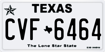 TX license plate CVF6464