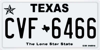 TX license plate CVF6466