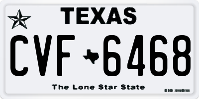 TX license plate CVF6468