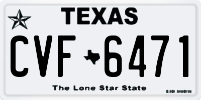 TX license plate CVF6471