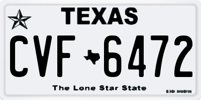 TX license plate CVF6472