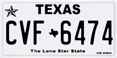 TX license plate CVF6474