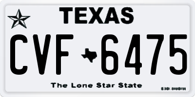 TX license plate CVF6475