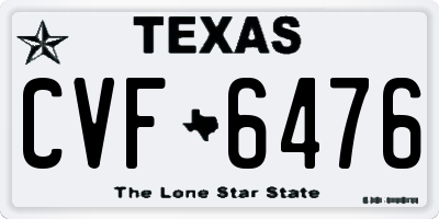 TX license plate CVF6476
