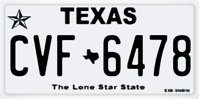 TX license plate CVF6478