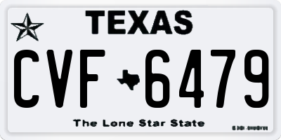 TX license plate CVF6479