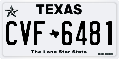 TX license plate CVF6481