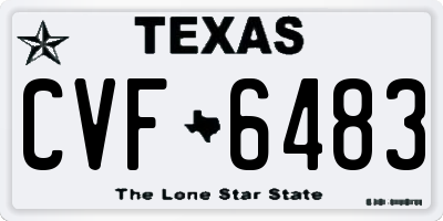 TX license plate CVF6483