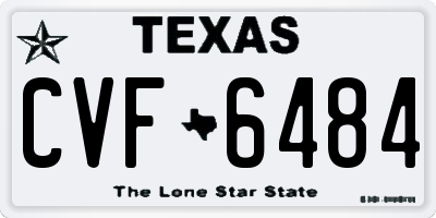TX license plate CVF6484