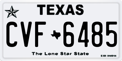 TX license plate CVF6485