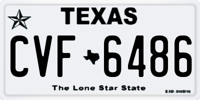 TX license plate CVF6486
