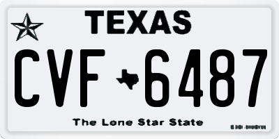 TX license plate CVF6487