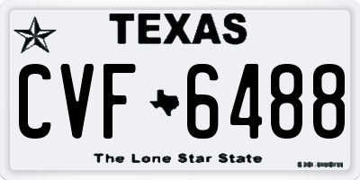 TX license plate CVF6488