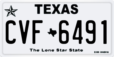 TX license plate CVF6491