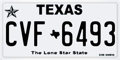 TX license plate CVF6493