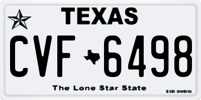 TX license plate CVF6498