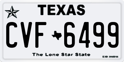 TX license plate CVF6499