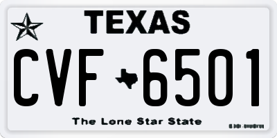 TX license plate CVF6501