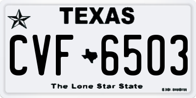 TX license plate CVF6503