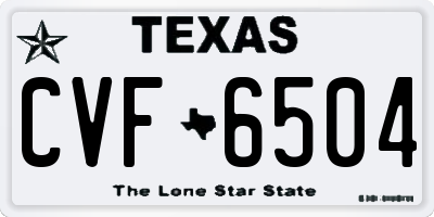 TX license plate CVF6504