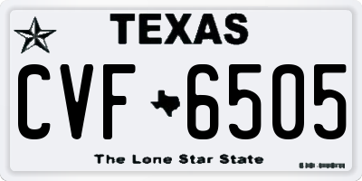 TX license plate CVF6505