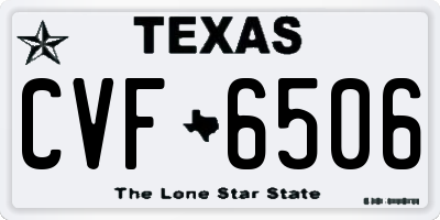 TX license plate CVF6506