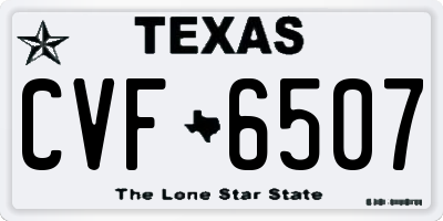 TX license plate CVF6507