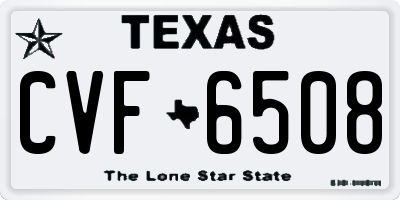 TX license plate CVF6508