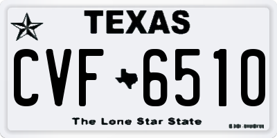 TX license plate CVF6510