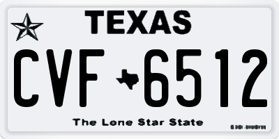 TX license plate CVF6512