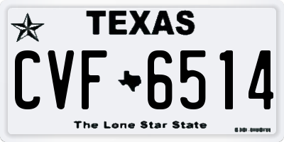 TX license plate CVF6514