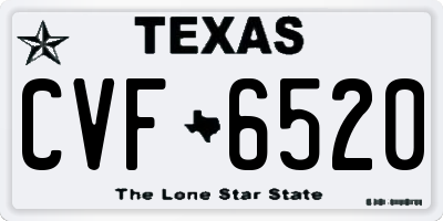 TX license plate CVF6520