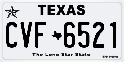 TX license plate CVF6521