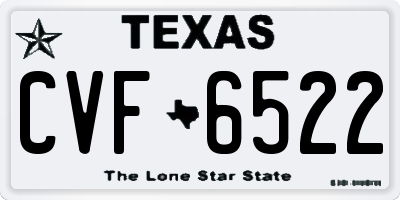 TX license plate CVF6522