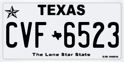 TX license plate CVF6523