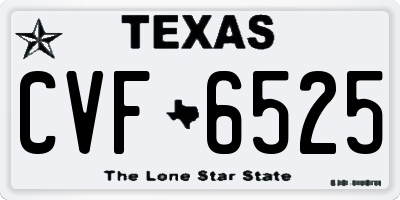 TX license plate CVF6525