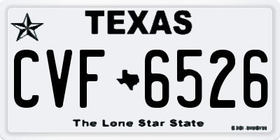 TX license plate CVF6526