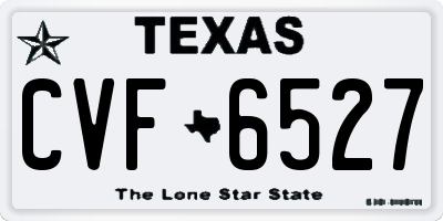 TX license plate CVF6527