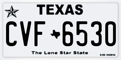 TX license plate CVF6530