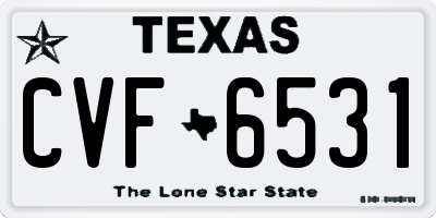 TX license plate CVF6531