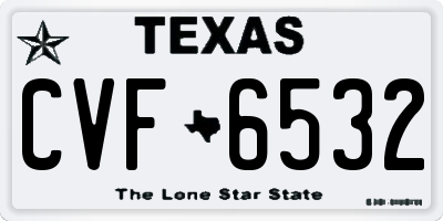 TX license plate CVF6532