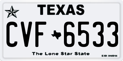 TX license plate CVF6533